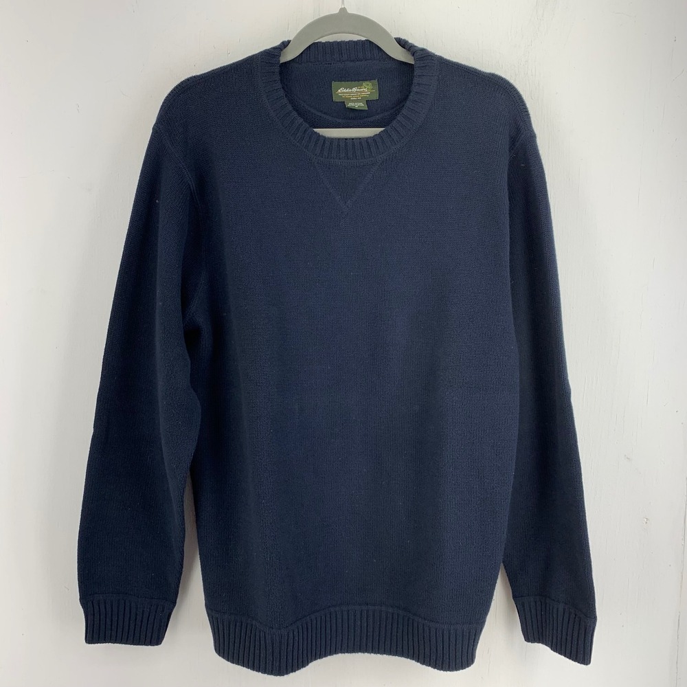 Eddie Bauer Mens Medium Cotton Crewneck Knit Sweater Gorp Norm Preppy Classic
